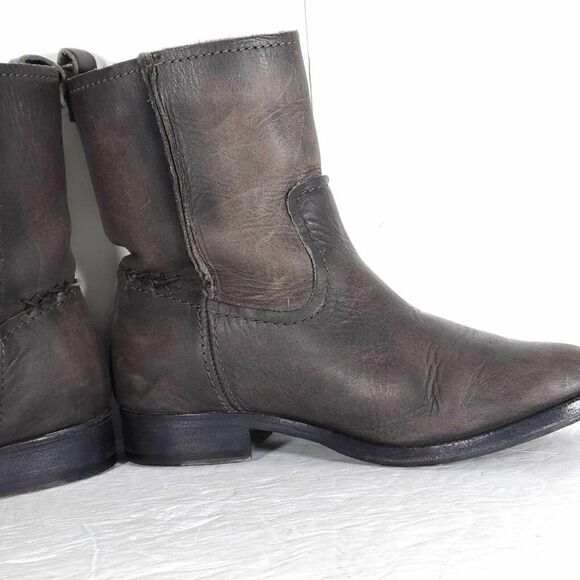 Frye Women's Melissa Slouch Short US 5,5 Brown Leather Pull On Ankle Boots - Picture 8 of 12